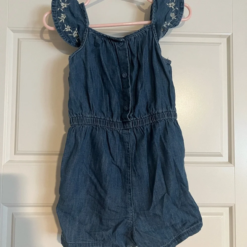 $13‎ ADD ON GAP Baby Girl Denim/Chambray Romper embroidered Old Navy H&M Zara